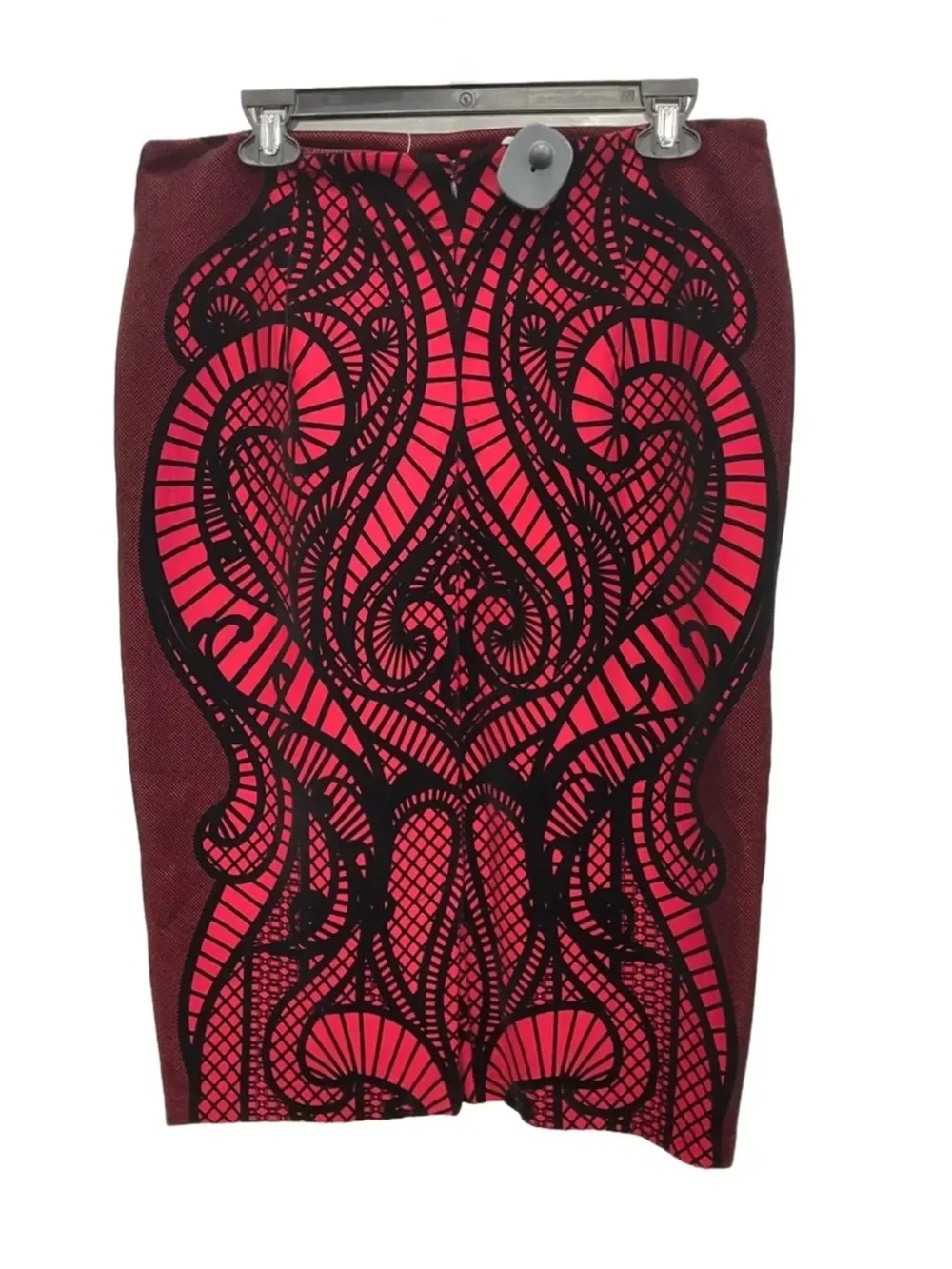 Women’s ECI large Red & Black Patterned midi Skirt